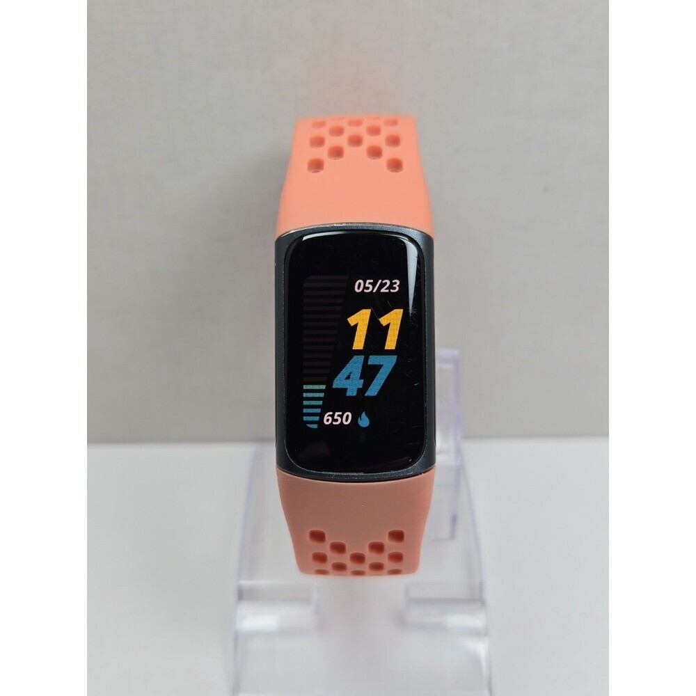 Fitbit Charge 5 FB423 Coral Fitness Tracker GPS Heart Monitor Watch IP68 - Read